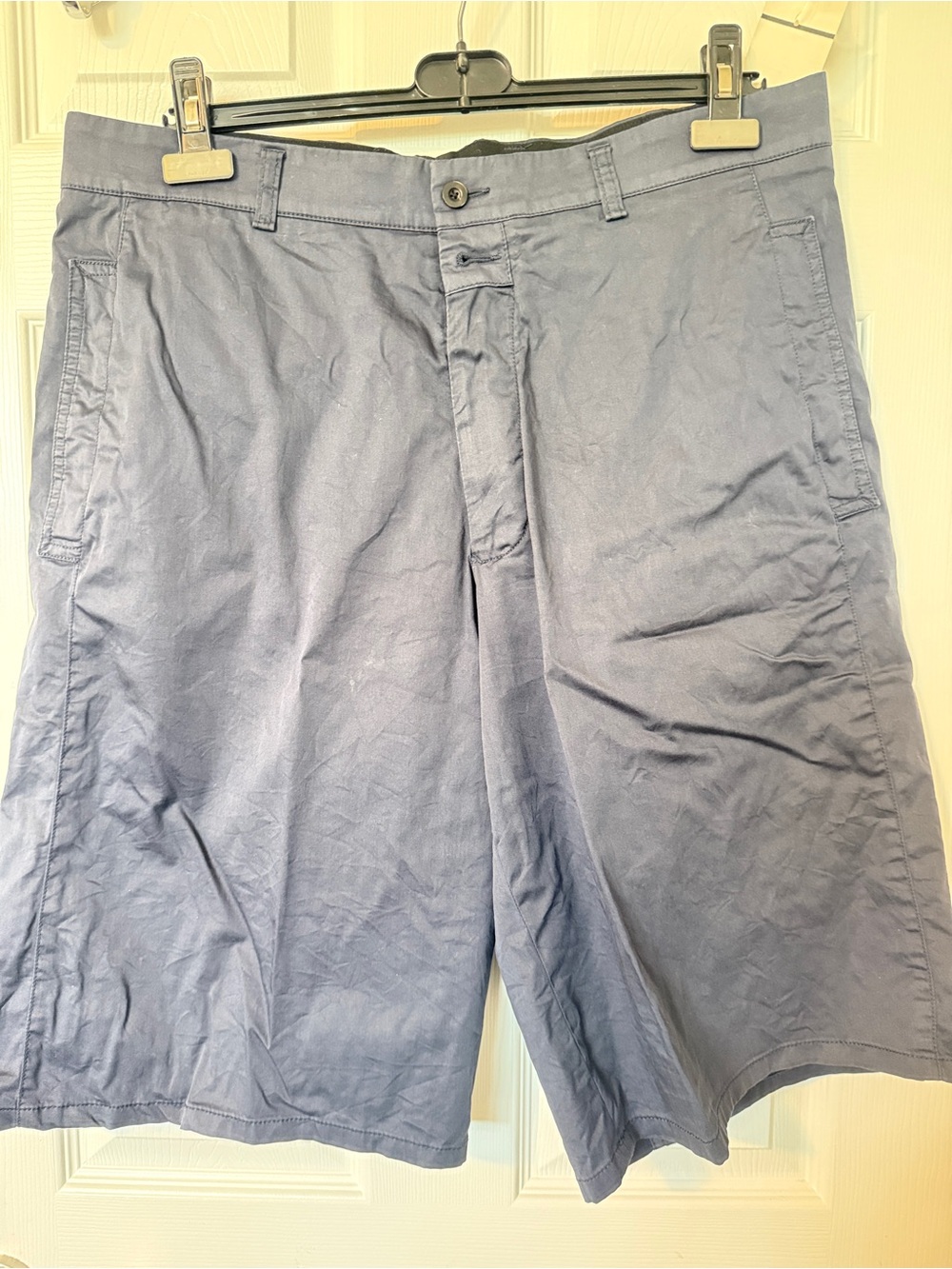 Giorgio Armani Men's Slate Blue Flat-Front Shorts